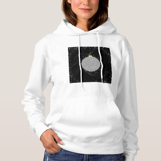 Elegant Disco Ball Christmas Ornament Hoodie (Vorderseite)