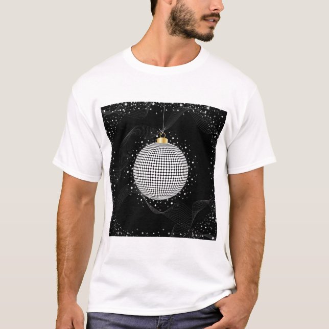 Elegant Disco Ball Christmas Ornament T-Shirt (Vorderseite)