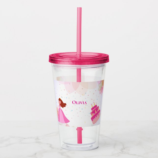 Elegant Disney princess birthday Acryltrinkbecher (Vorderseite)