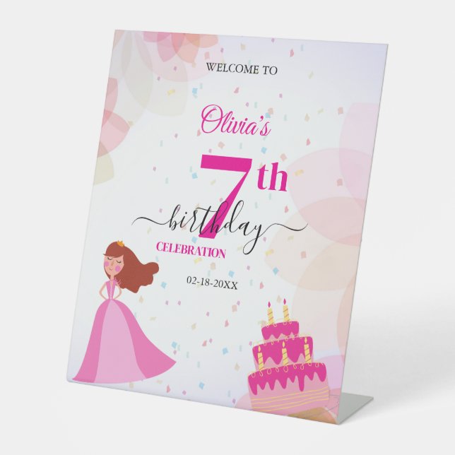 Elegant Disney princess birthday Sockelschild (Vorderseite)
