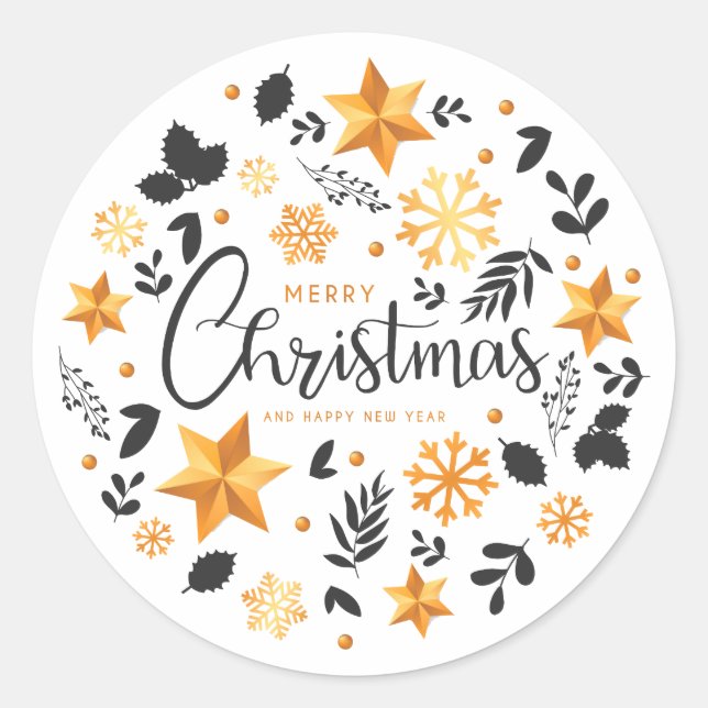Elegant Ditsy Weihnachtsfeiertag | Aufkleber (Vorderseite)