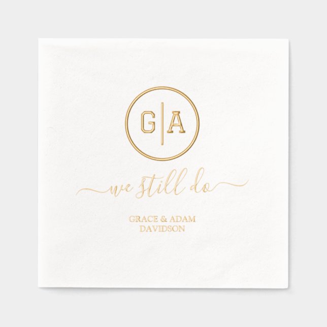Élégant Divider de Foil Monogramme Mariage Nous Le (Recto)