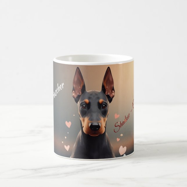 Elegant Doberman Pinscher Silhouette Mug – Persona (Centre)