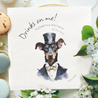 Elegant Doberman Waiter Watercolor anpassbar
