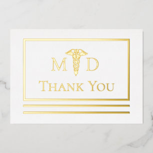 Elégant Docteur MD Merci Foil Carte postale