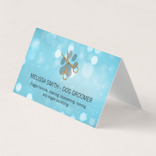 Elegant Dog Groomer   Blue Boke Visitenkarten