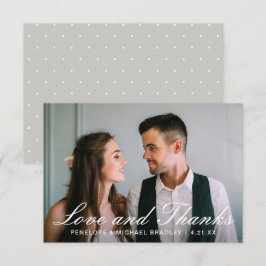 Elegant Dots Wedding Foto Dankeschön Card Dankeskarte