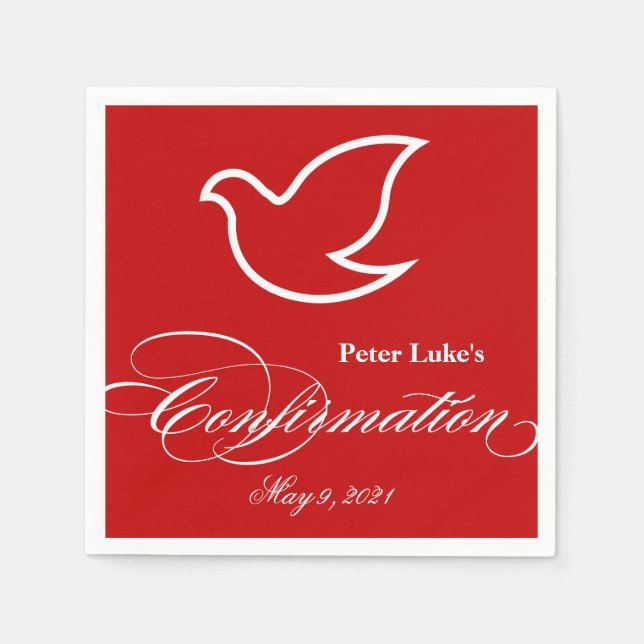 Elegant Dove Bestätigung Personalisiert Napkin Serviette (Vorderseite)