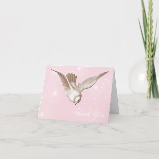 Elegant Dove Funeral Merci Cartes (Devant)