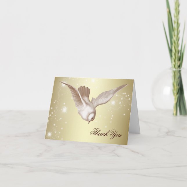 Elegant Dove Funeral Merci Cartes (Devant)