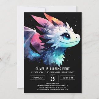 Elegant Dragon Birthday Digital Einladung