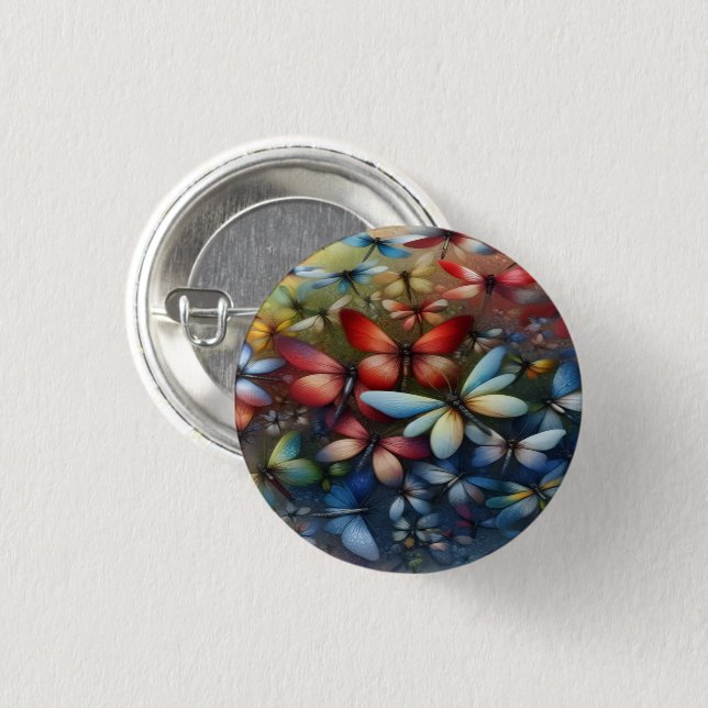 Elegant Dragonflies Button (Vorne & Hinten)
