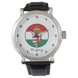 Elégant drapeau hongrois et montre hongroise