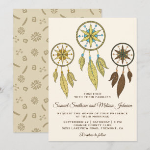 Elégant Dream Catchers Tribal Faire-part de mariag