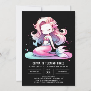 Elegant Dreamy Mermaid Birthday Einladung