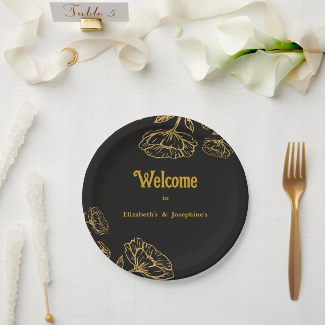 Elegant Dual Birthday Soiree Pappteller (Hochzeit)