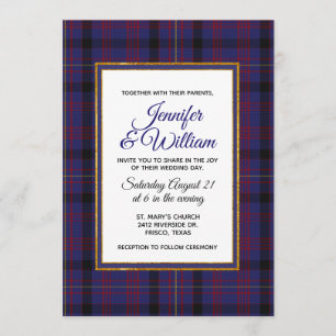 Élégant Dundonald Tartan Plaid Faire-part de maria