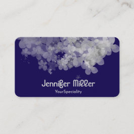 Elegant dunkelblaue Aquarellblume Visitenkarte