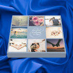 Elegant dunkelblauer Ampersand Hochzeitfoto Collag Leinwanddruck<br><div class="desc">Moderne elegante Ampersandfarben und Hochzeitfoto Collage</div>
