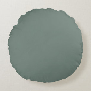 Elegant dunkelgrüne Farbe Rundes Kissen