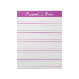 Elegant dunkelrosa 8.5x11 Letter Size Personalisie Notizblock