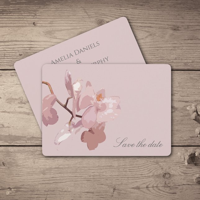 Elegant Dusky Pink Orchid Save the Date (Von Creator hochgeladen)