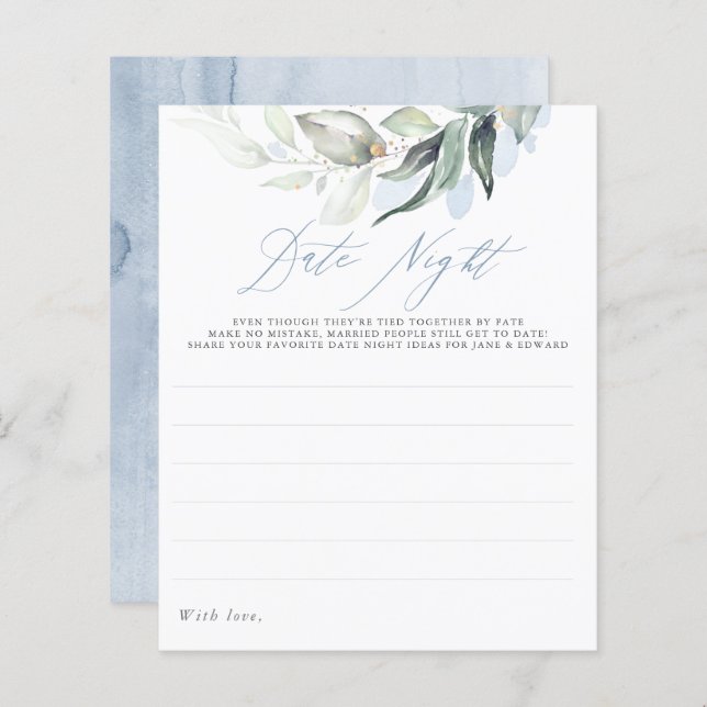 Elegant Dusty Blaue Vegetation (Vorne/Hinten)