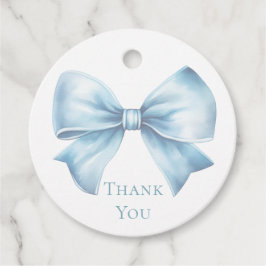 Elegant Dusty Blue Bow Boy Birthday Vielen Dank Geschenkanhänger