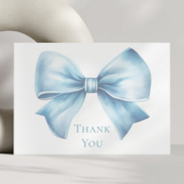 Elegant Dusty Blue Bow Boy Geburtstag Dankeschön K Dankeskarte