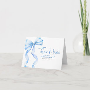 Elegant Dusty Blue Bow Brautparty Vielen Dank Dankeskarte