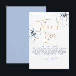 Elegant Dusty Blue Bow Bridal Shower Thank You Dankeskarte<br><div class="desc">Say “thank you” with flair using this gold and light blue bow thank you card! Featuring a watercolor ribbon and stylish script,  this card is the perfect mix of sweet and sophisticated — just like the bride-to-be.</div>