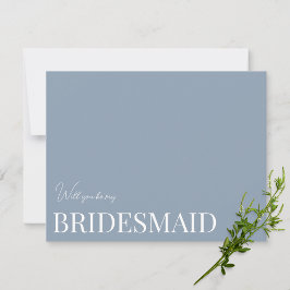 Elegant Dusty Blue Bridesmaid Vorschlagskarte Save The Date