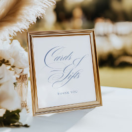 Elegant Dusty Blue Calligraphy Cards & Gifts Poster