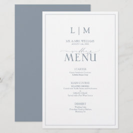 Elegant Dusty Blue Calligraphy Monogram