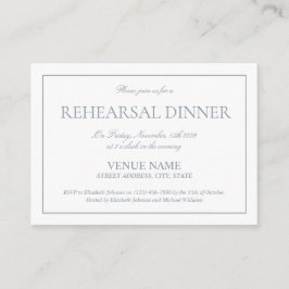 Elegant Dusty Blue Classic Script-Probe Begleitkarte