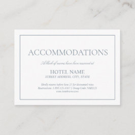 Elegant Dusty Blue Classic Script Unterkünfte Begleitkarte