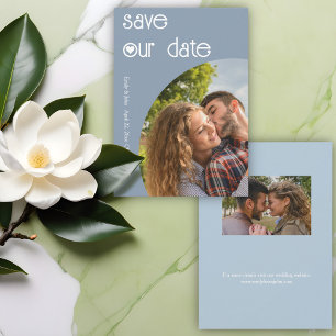 Élégant Dusty Blue Enregistrer La Carte Date