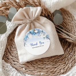 Elegant Dusty Blue Floral Baby Shower Vielen Dank Geschenkanhänger