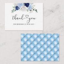 Elegant Dusty Blue Floral Brautparty vielen Dank