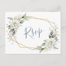 Elegant Dusty Blue Floral Greenery UAWG Postkarte