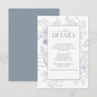 Elegant Dusty Blue Floral Line Details zur Hochzei