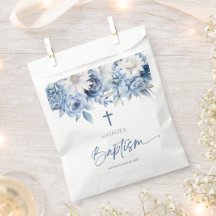 Elegant Dusty Blue Floral Taufe