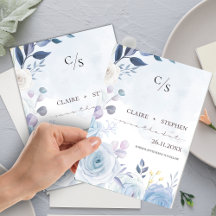 Elegant Dusty Blue FLoral Watercolor Wedding