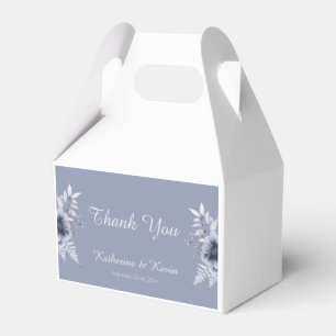 Elegant Dusty Blue Floral Wedding Geschenkschachtel