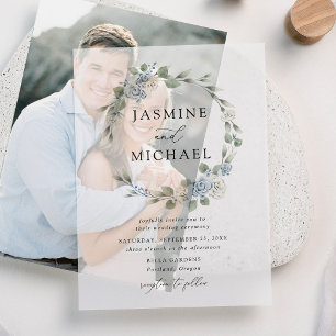 Elegant Dusty Blue Floral Wreath Wedding