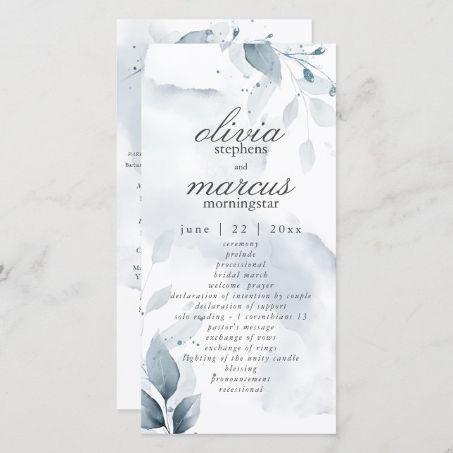 Elegant Dusty Blue Foliage (Vorne/Hinten)