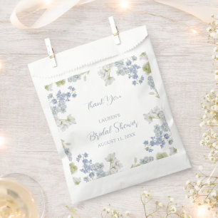 Elegant Dusty Blue Garden Danke Brautparty Geschenktütchen