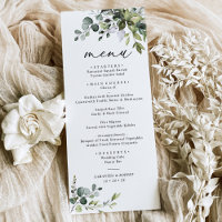 Elégant Dusty Blue Green Menu Mariage
