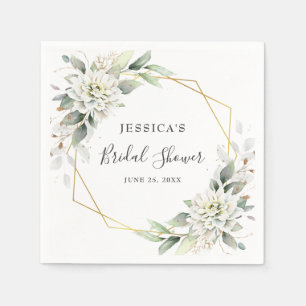 Elegant Dusty Blue Greenery Brautparty Paper Serviette