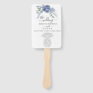 Elegant Dusty Blue Greenery Hochzeitsmaterial Fächer